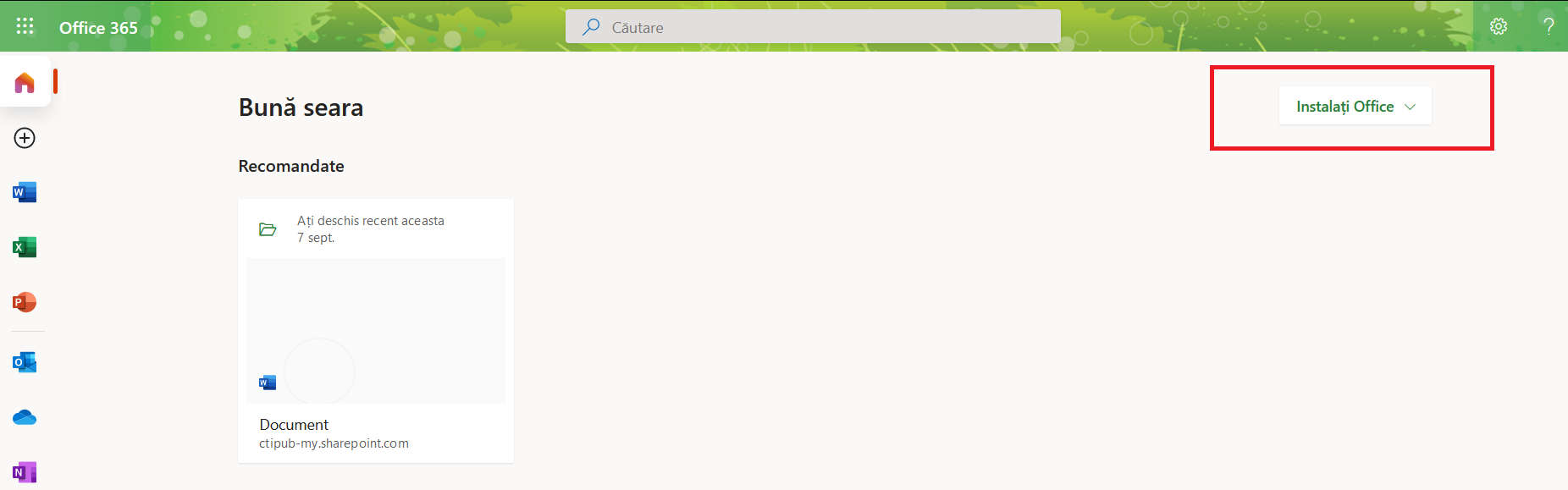 Instalare Office
