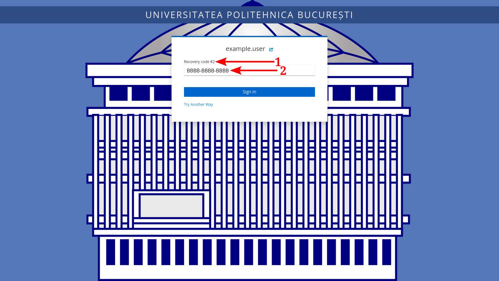 Introducerea unui cod de recuperare a accesului