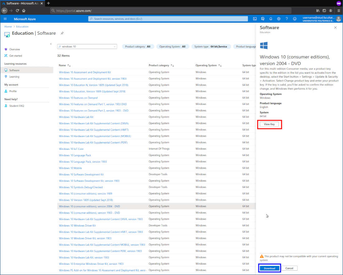 Vizualizare cheie produs
