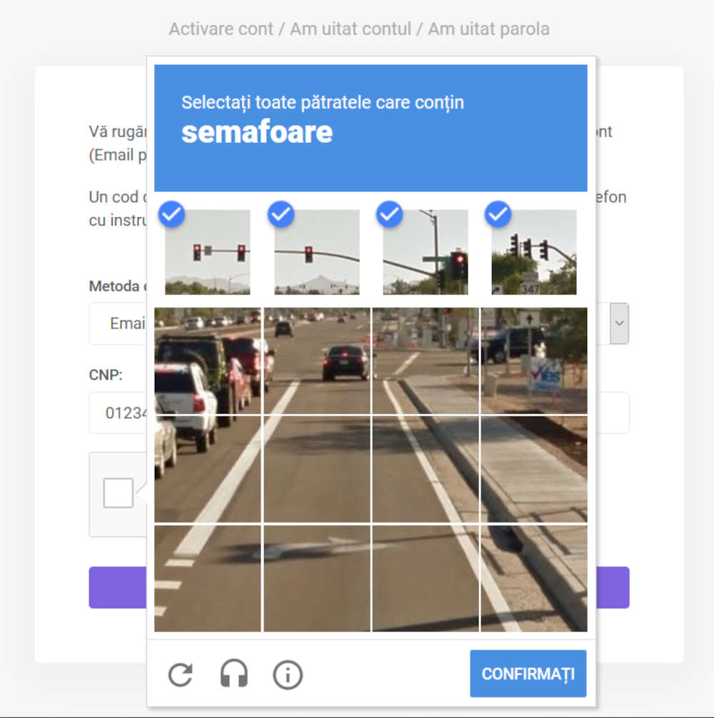 Completare CAPTCHA