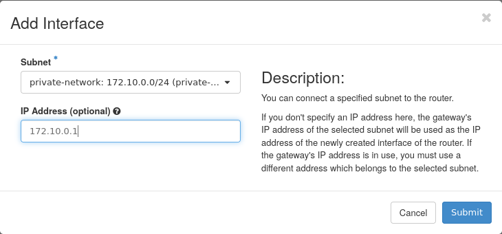OpenStack Router Add Port