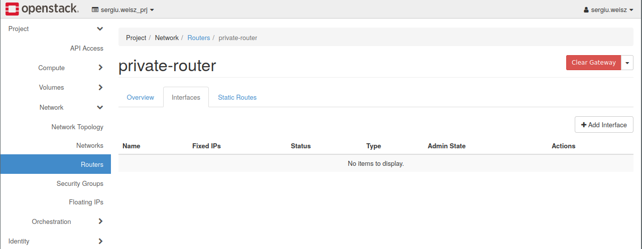 OpenStack Router Interfaces