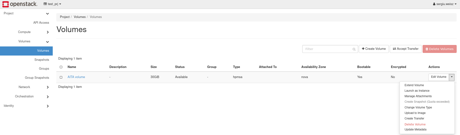 OpenStack Volume Attach